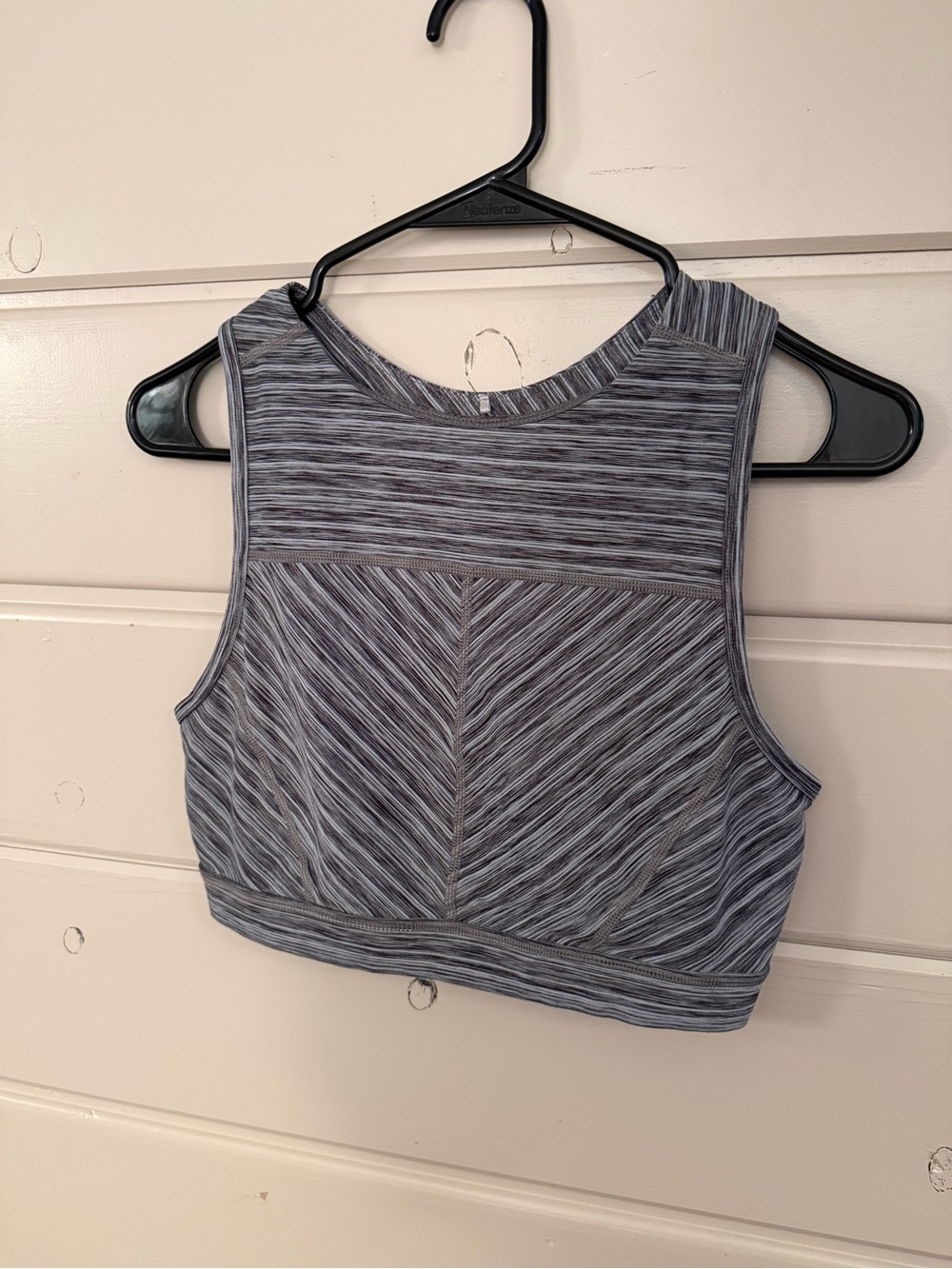 Prana Women's Gray Striped Sleeveless Crop Bodysuit Top
